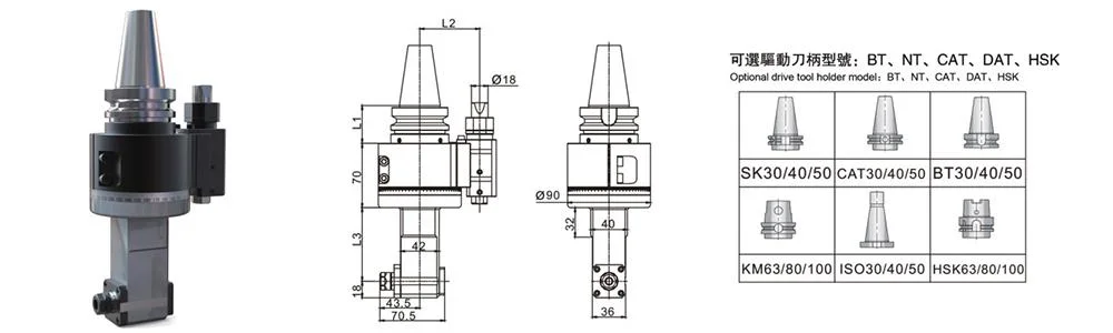 Multi Angle Milling Drilling Boring Head for CNC Machine Er/Bt/Sk/Cat/AG Head