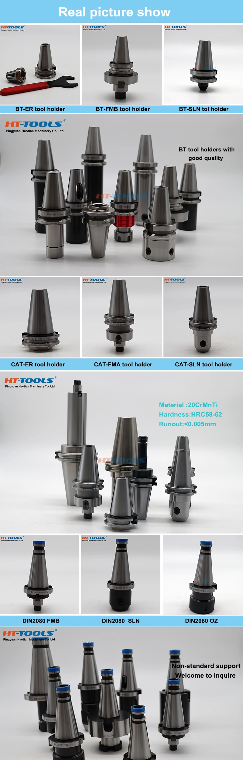 Hsk Toolholder Series Hsk32A Hsk40A Hsk50A Hsk63A Hsk100A Hsk63f Hsk40e Hsk50e Er Sln Collet Chuck Tool Holder 25000rpm 30000rpm for CNC Milling Machine Tools